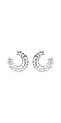 Crescent Moon 3 Row Rhinestone Earrings Image 1