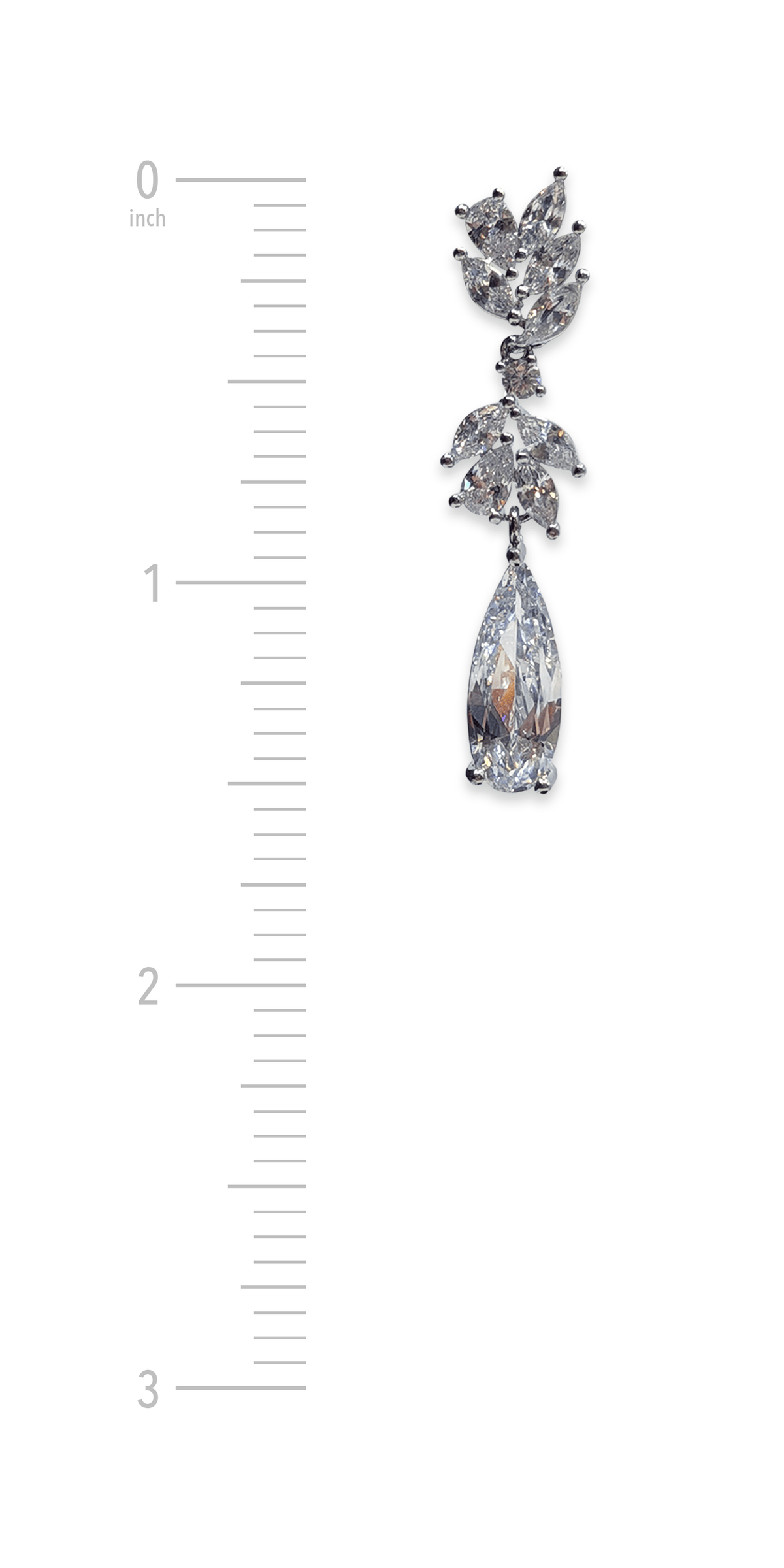 Camille La Vie Leaf Cluster Pearl Drop Rhinestone Earrings silver
