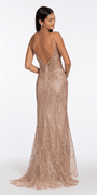 nude/size/4/missy/Camile La Vie/Crushed Stone and Glitter Mesh Corset V Back Trumpet Dress /back