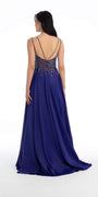 sapphire/size/4/missy/Camille La Vie/Chunky Gem Double Strap Satin A line Dress with Sweep Train/back