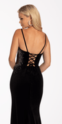 Velvet Sweetheart Slip Dress with Crystal Stones Image 5
