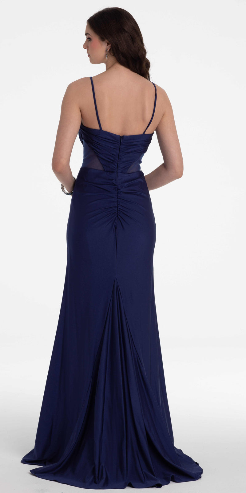 Spandex Beaded Sweetheart Trumpet Dress with Illusion Side Panels missy / 8 / dark-blue Spandex Beaded Sweetheart Trumpet Dress with Illusion Side Panels missy / 8 / dark-blue
