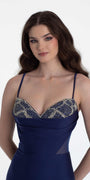 Spandex Beaded Sweetheart Trumpet Dress with Illusion Side Panels Image 3