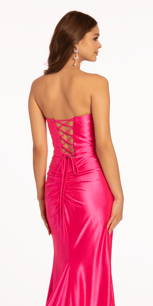 Stretch Satin Beaded Sweetheart Trumpet Dress Image 6