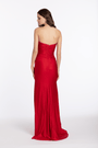 red/size/4/missy/Camille La Vie/Glitter Knit Strapless Triple Bow Peek-a-Boo Column Dress /back