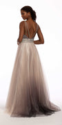 Beaded Ombre Glitter Mesh Ballgown Image 2