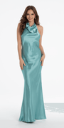 Satin Tie Back Halter Column Dress Image 8