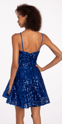 Plunging Sweetheart Corset Sequin Fit and Flare Dress Image 5