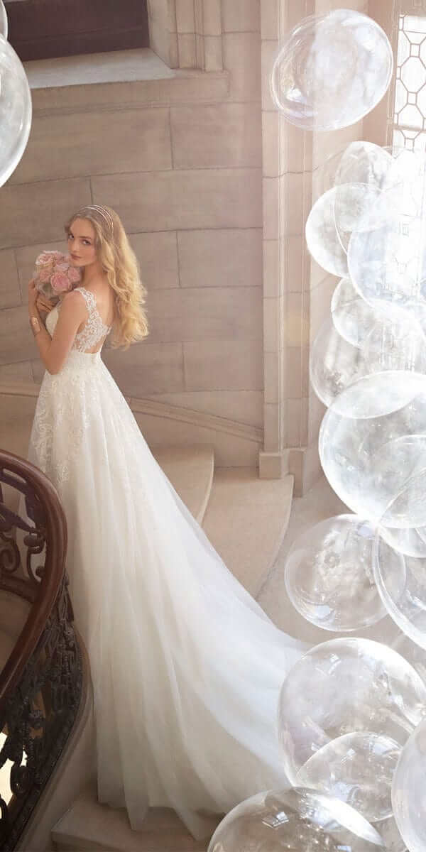 Rhinestone Encrusted  Keyhole Tulle A Line Dress Image 2