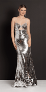 Rhinestone Sweetheart Keyhole Column Dress with Paillettes Image 1