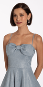 Glitter Knit Bow Front Fit and Flare Dress Image 2
