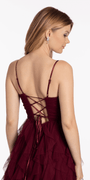 Pleated  Mesh Sweetheart Corset Fit and Flare Dress Image 4