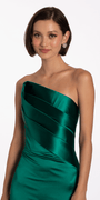 Satin Pleated Strapless Trumpet Dress with Sweep Train Image 5
