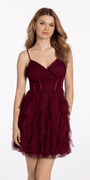 Pleated  Mesh Sweetheart Corset Fit and Flare Dress Image 1