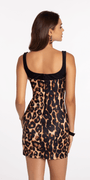 Animal Print Scuba Tank Bodycon Dress with Beading Image 5