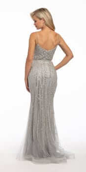 Sweetheart Glitter Mesh Rhinestone Column Dress Image 4