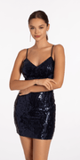 V Neck Sequin Mesh Bodycon Dress Image 4