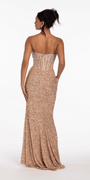 Stretch Sequin and Crystal Sweetheart Corset Column Dress Image 5