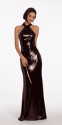 Sequin Racer Back Column Dress Image 3