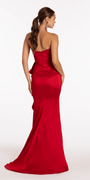 Strapless Taffeta Side Cascade Trumpet Dress with Sweep Train Image 5