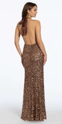 Sequin Halter Tie Back Column Dress Image 5