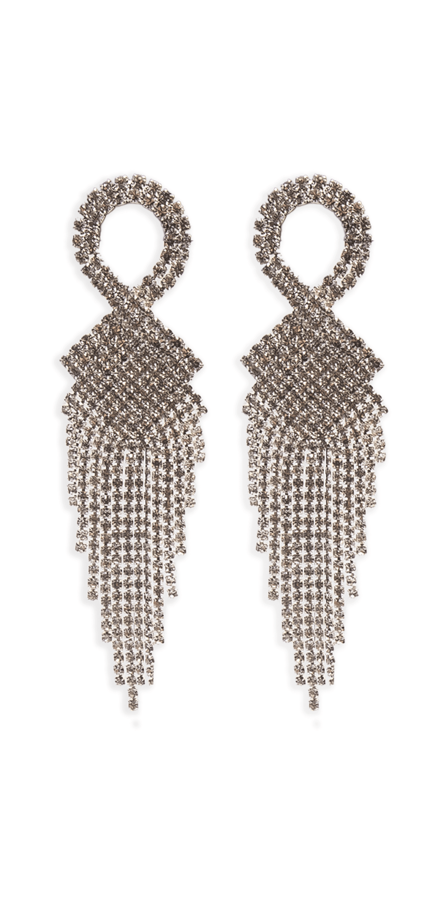 Camille La Vie Rhinestone Basketweave Ribbon Drop Earrings