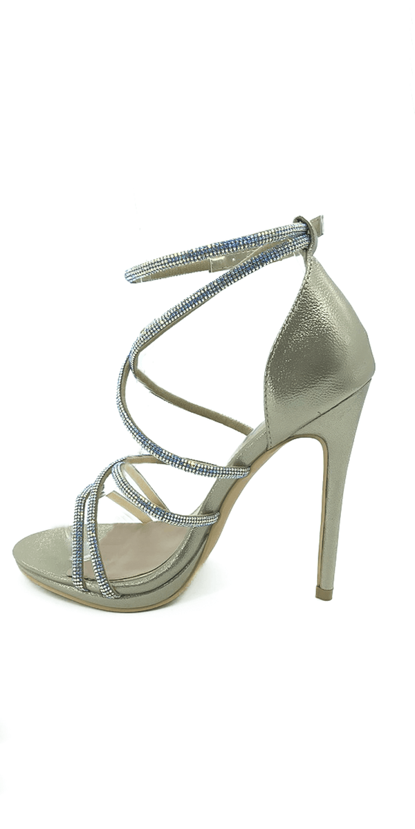 Strappy Rhinestone High Heel Sandal Image 3