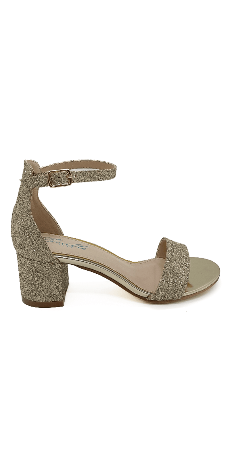 Low Heel Glitter  Ankle Strap Sandal Image 1