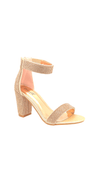 Caroi Rhinestone Mid Heel Zip Back Ankle Strap Sandal Image 3