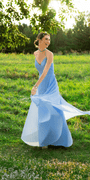Pleated Chiffon Lace Up Back Dress Image 2