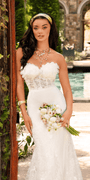 Sweetheart 3D Embellished Lace Corset Mermaid Dress Image 2