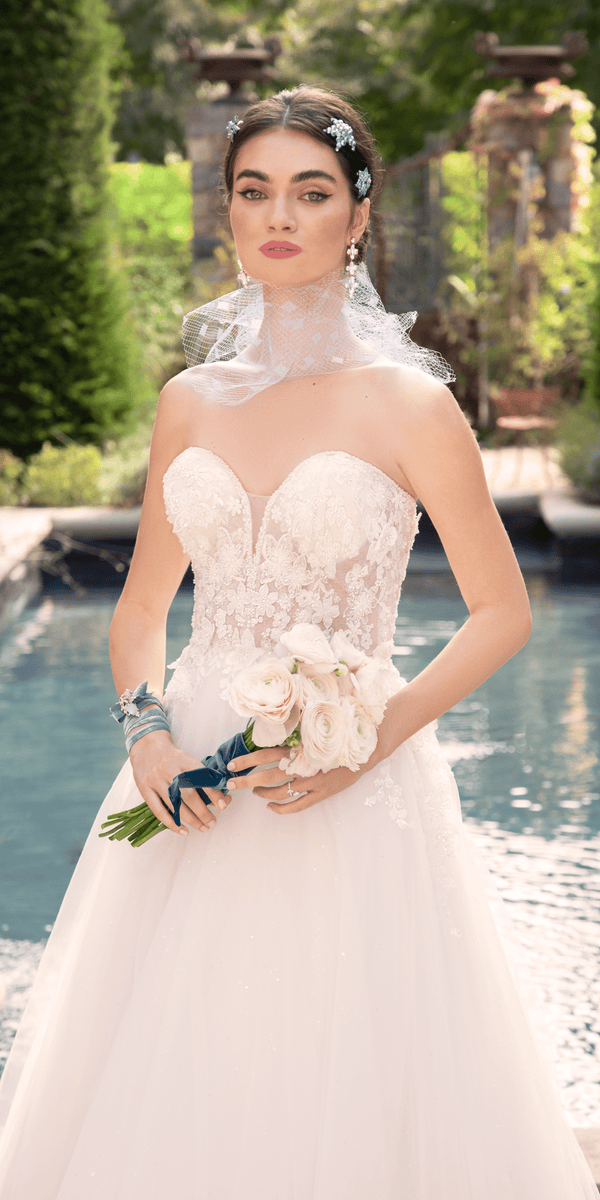 Tulle A Line Dress with 3D Embellished Appliques Image 3