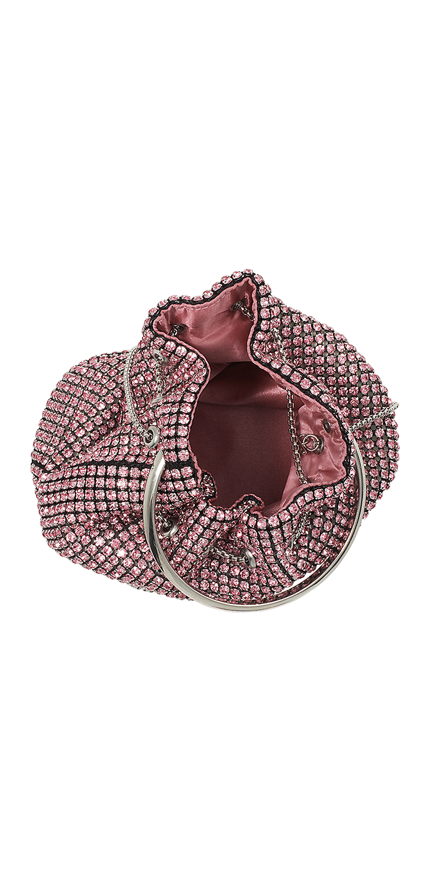 Camille La Vie Rhinestone Drawstring Bucket Handbag OS / pink