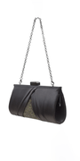 Pleated Satin Handbag with Rhinestone Detail Image 2