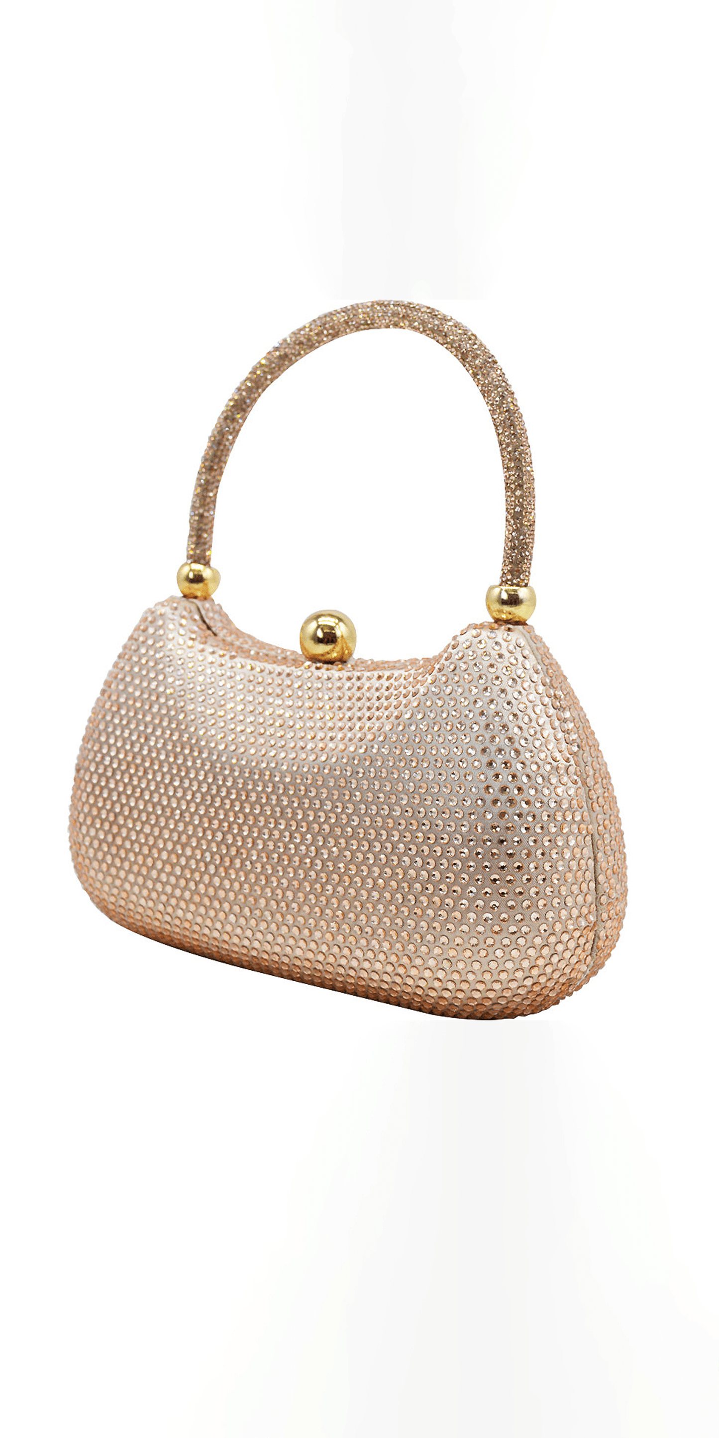 Camille La Vie Rhinestone Crescent Micro Bead Handbag OS / nude