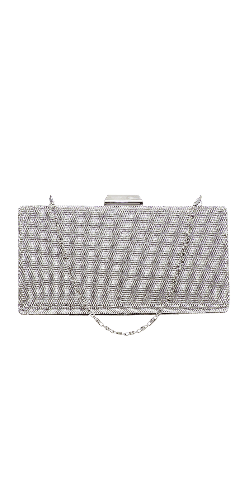 Micro Rhinestone and Satin Metal Top Handbag Image 1
