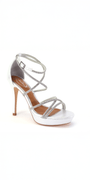 Satin Crossover Rhinestone Strap Platform Sandal Image 2