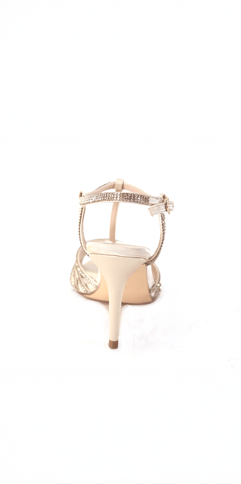 Satin Rhinestone Strappy High Heel Sandal Image 5