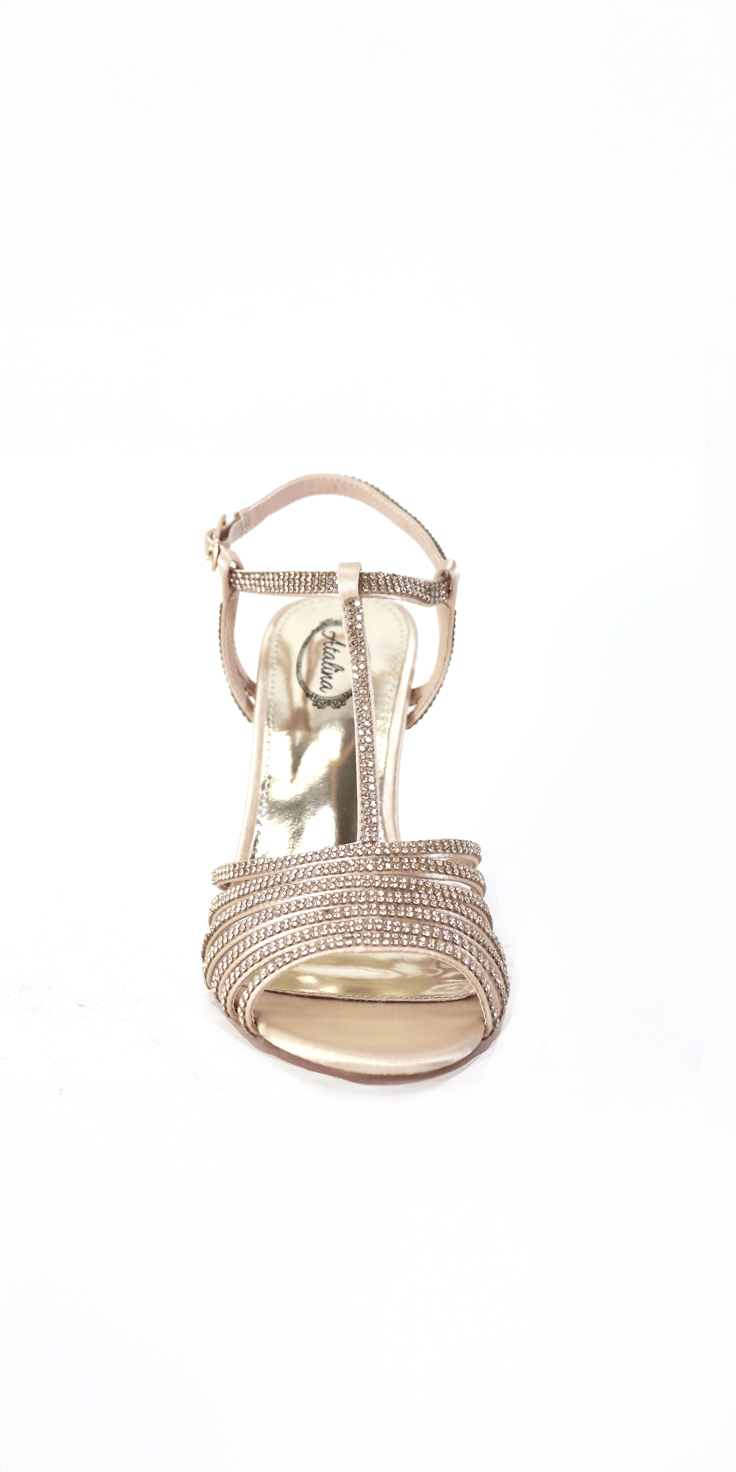 nude/size/6/Camille La Vie /Satin Rhinestone Strappy High Heel Sandal/front