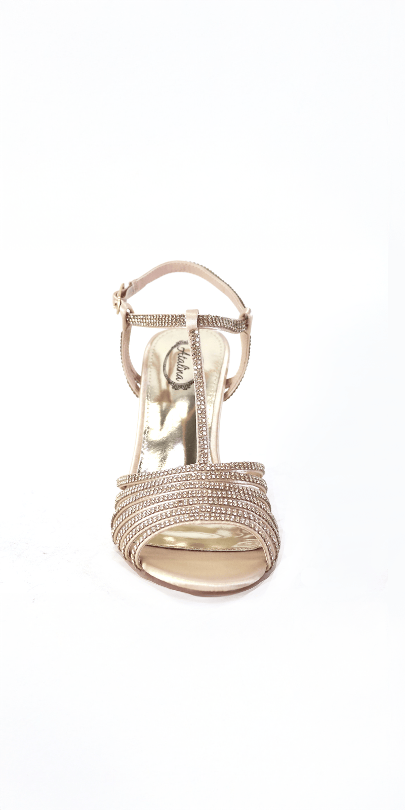 Satin Rhinestone Strappy High Heel Sandal Image 4