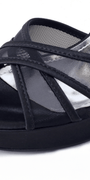 Mesh Satin Criss Cross Strap Platform Stiletto Sandal Image 9