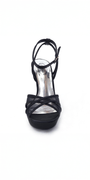 Mesh Satin Criss Cross Strap Platform Stiletto Sandal Image 8