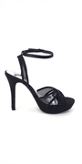 Mesh Satin Criss Cross Strap Platform Stiletto Sandal Image 6
