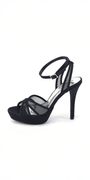Mesh Satin Criss Cross Strap Platform Stiletto Sandal Image 7