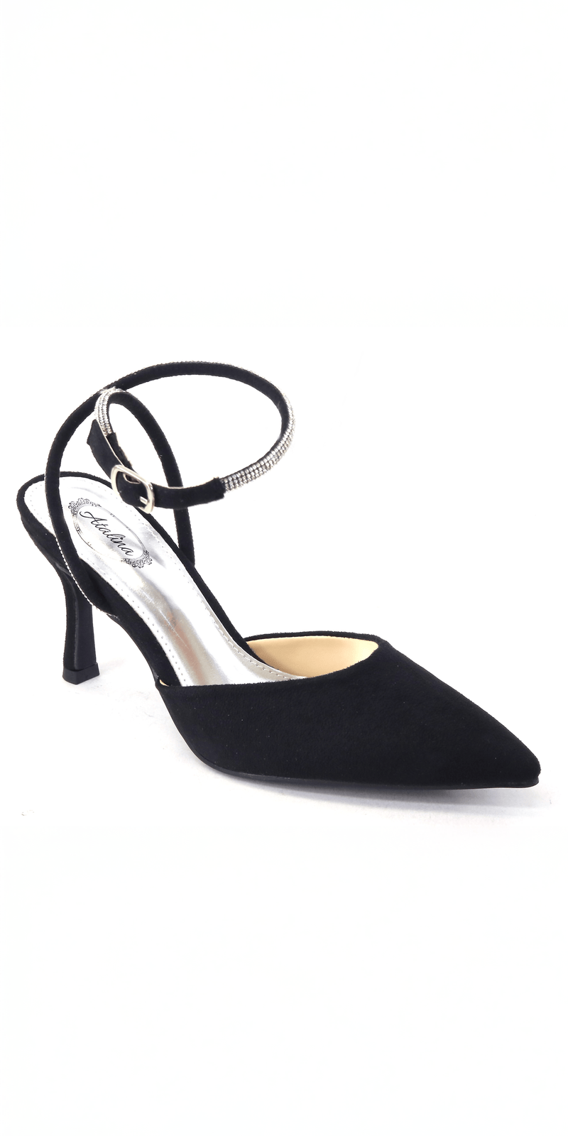 Satin Rhinestone Double Strap Slingback Sandal Image 4