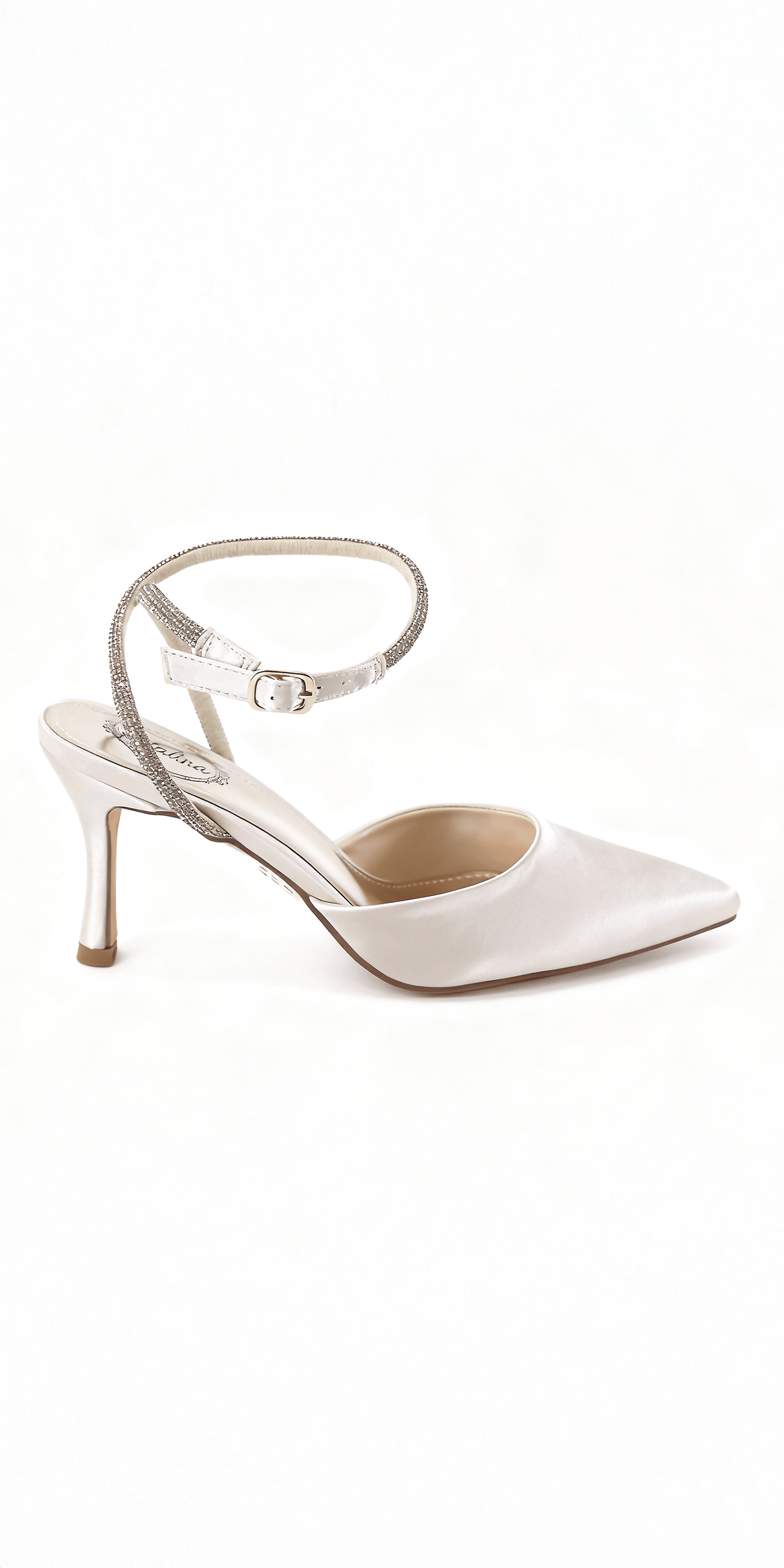 Camille La Vie Satin Rhinestone Double Strap Slingback Sandal 5.5 / nude