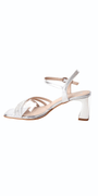 Triple Strap Lucite Rhinestone Low Heel Sandal Image 2