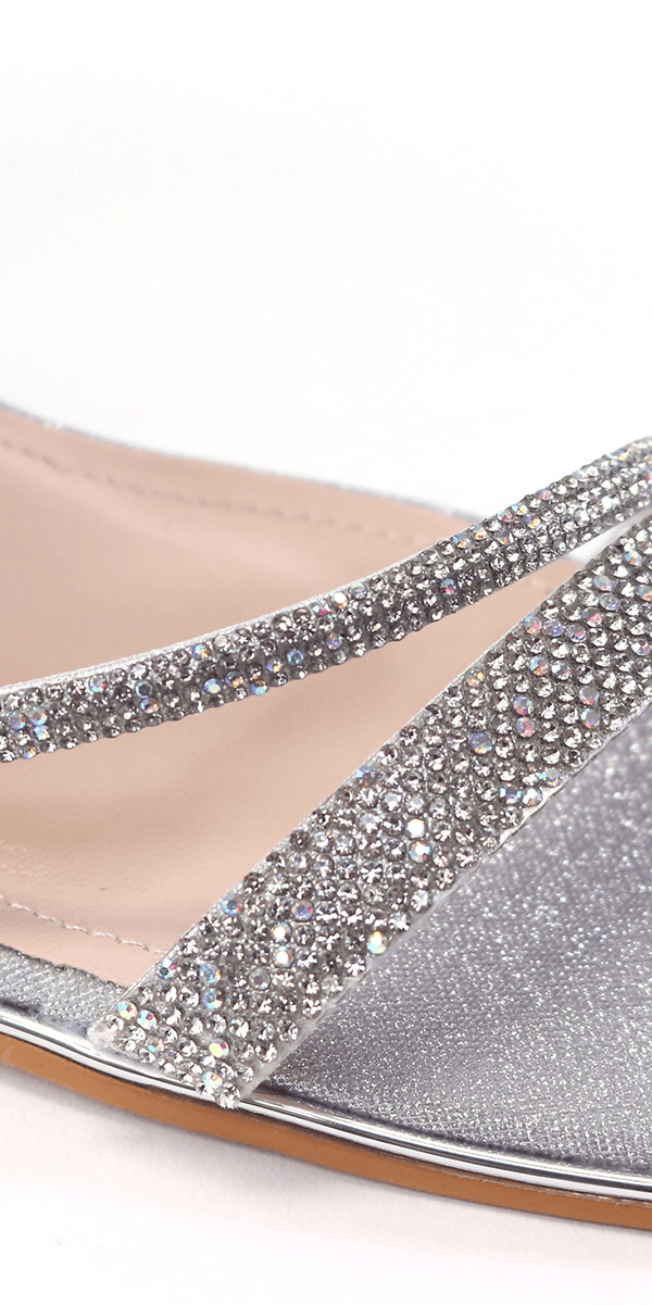 Mirror Heel Glitter Strappy Rhinestone Sandal Image 3