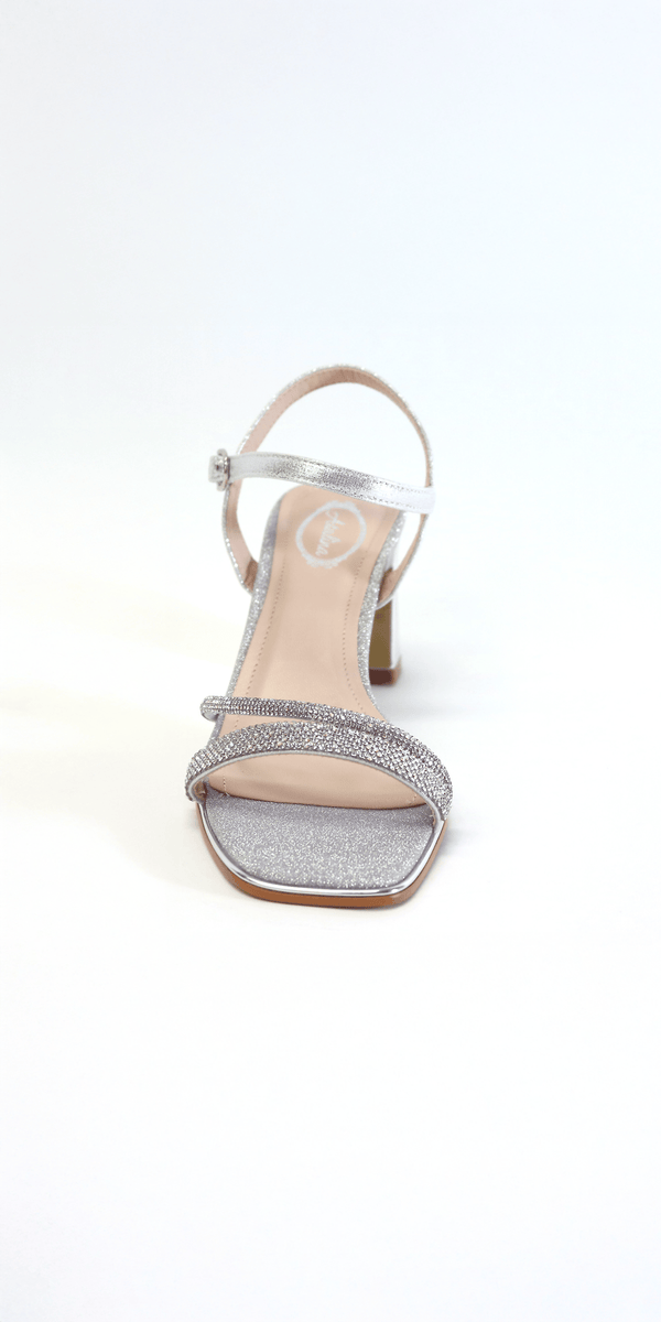 Mirror Heel Glitter Strappy Rhinestone Sandal Image 4