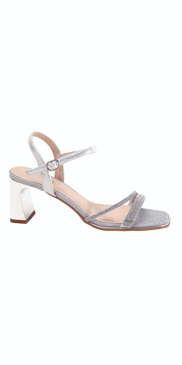 Mirror Heel Glitter Strappy Rhinestone Sandal Image 2